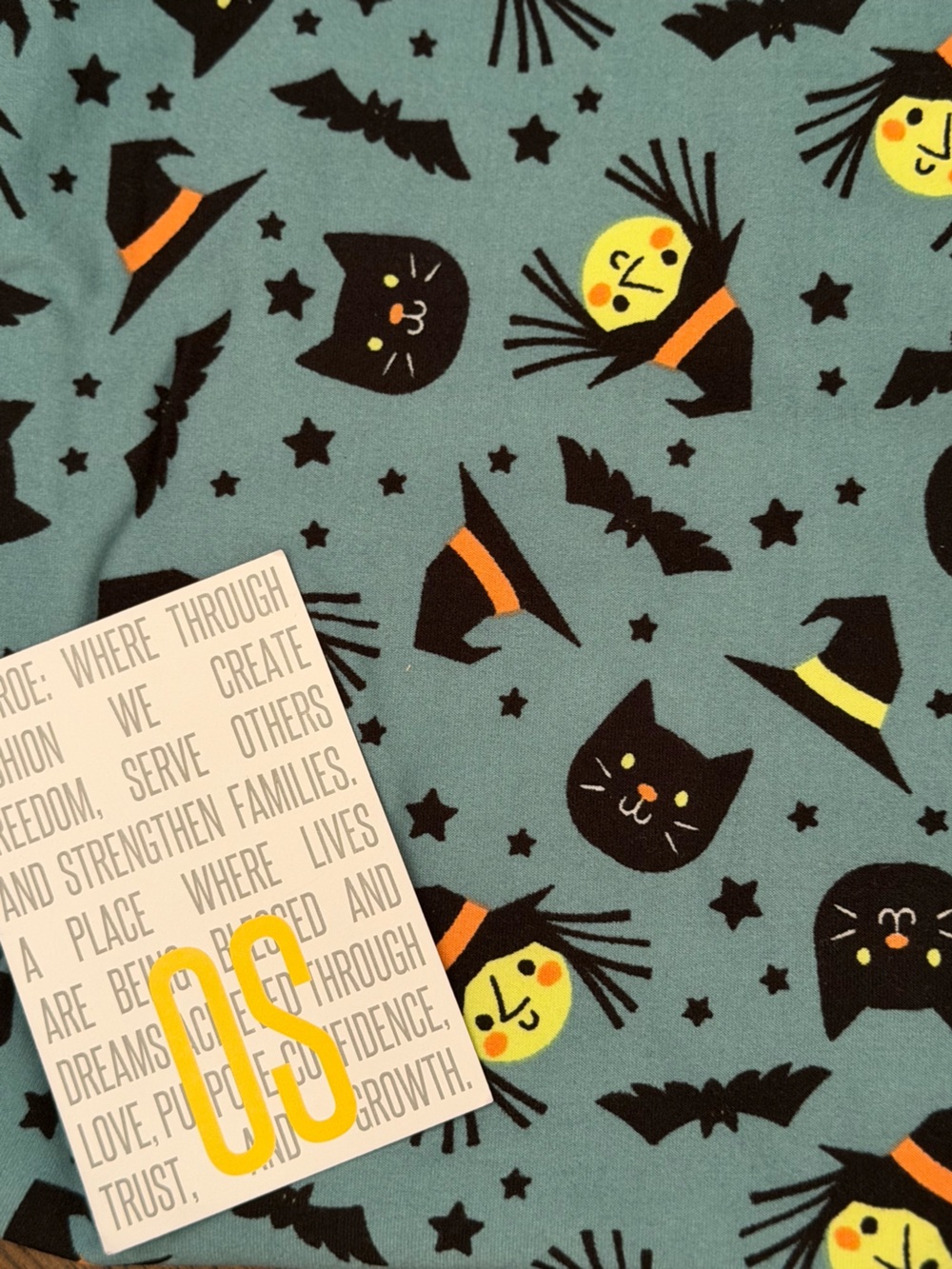 Halloween Witch leggings in blue with Black Accents